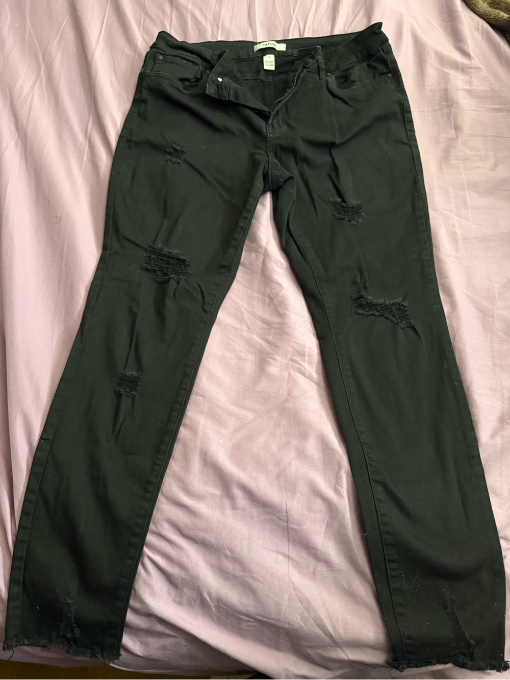 refuge Black Skinny Distressed Women's Jeans